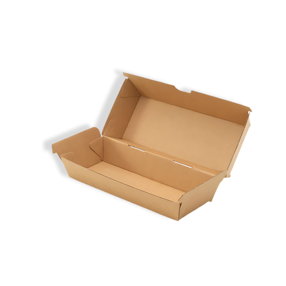Papp-Hotdog-Box, 180x70x70mm, Kraftbraun