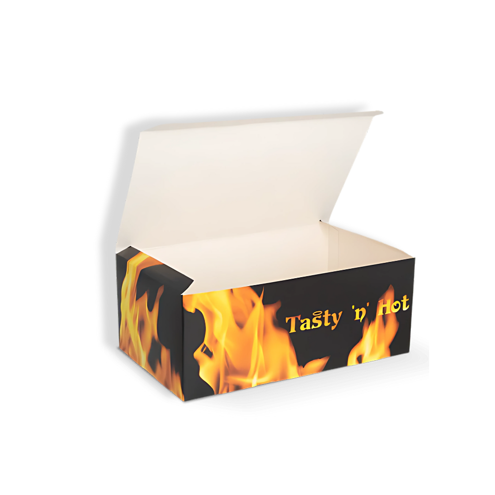 Papp-Snackbox "Fried Chicken/Tasty 'n Hot", M,  178x106x70mm, Bedruckt