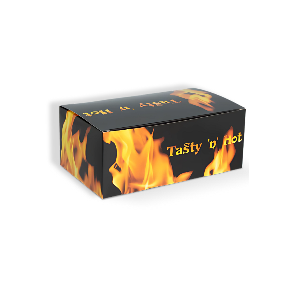 Papp-Snackbox "Fried Chicken/Tasty 'n Hot", M,  178x106x70mm, Bedruckt