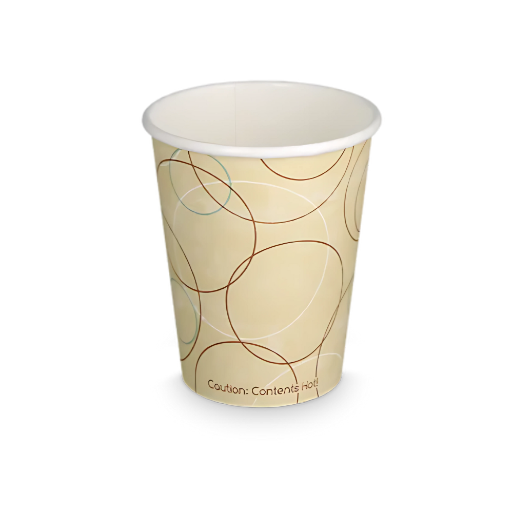 Pappbecher, 300ml, Ø89mm, Beige/Motiv