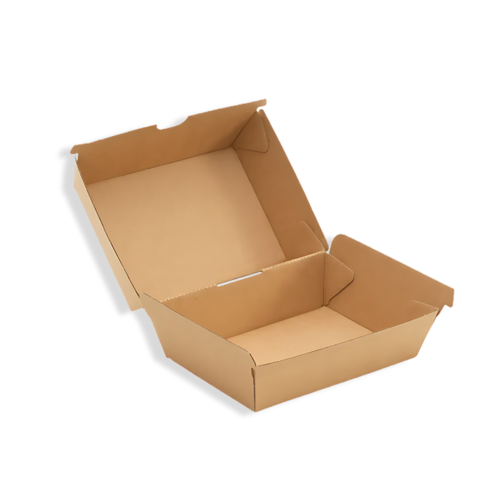 Hamburger box, L, 140x100x80mm, Kraftbraun