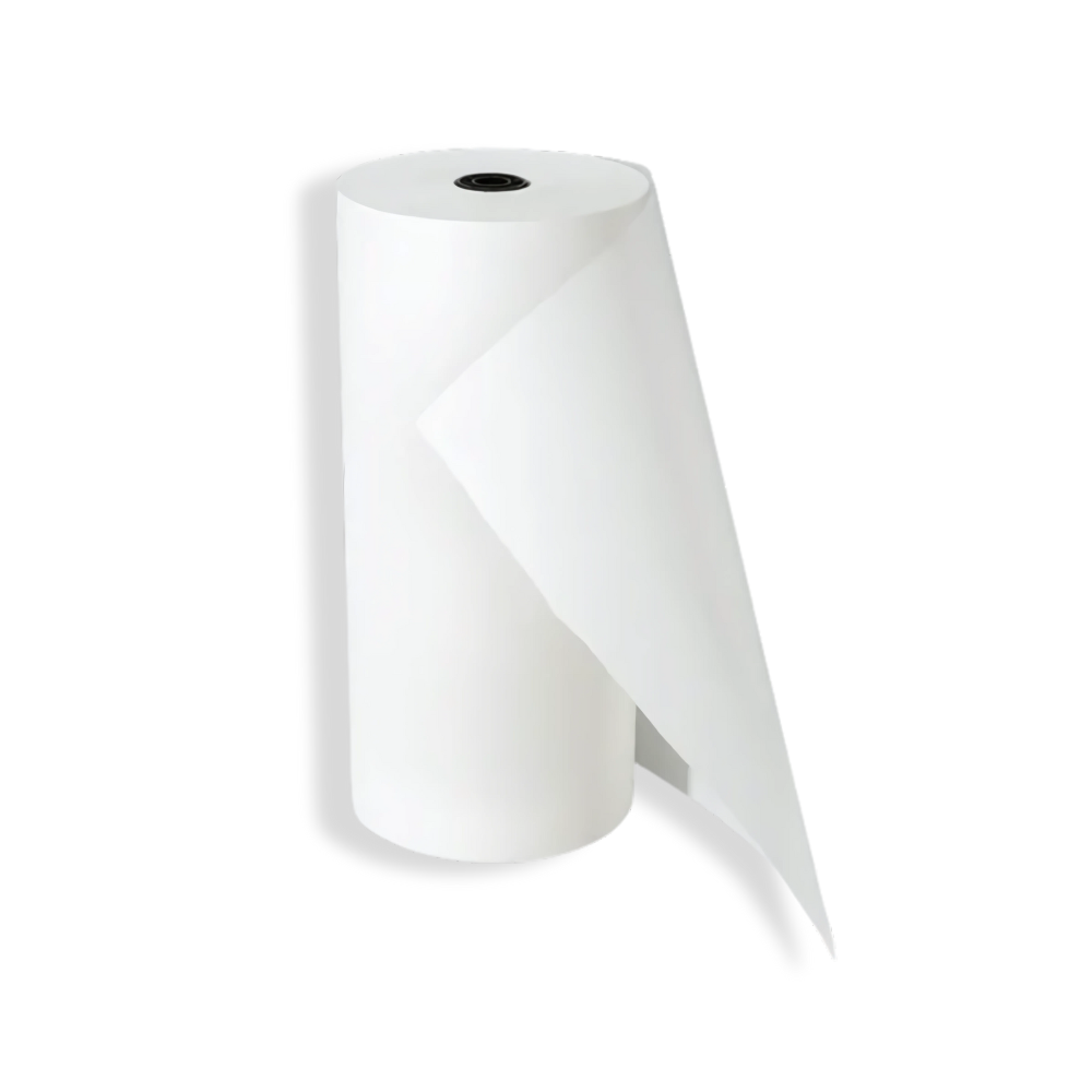 Einschlagpapier auf der Rolle, 500mm, Gebleicht, Weiß