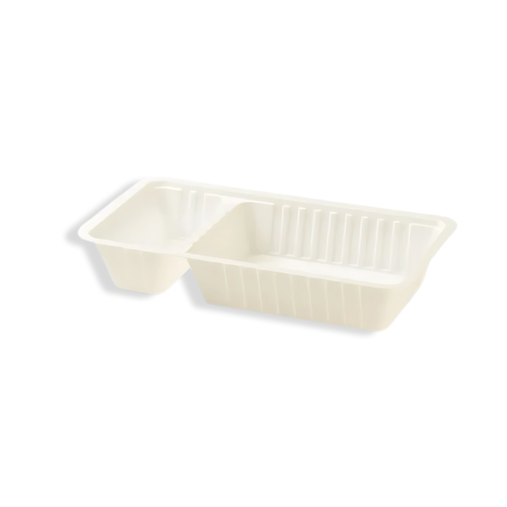 Snackschale, 2-geteilt, 203x110x35mm, Kunststoff, Weiß