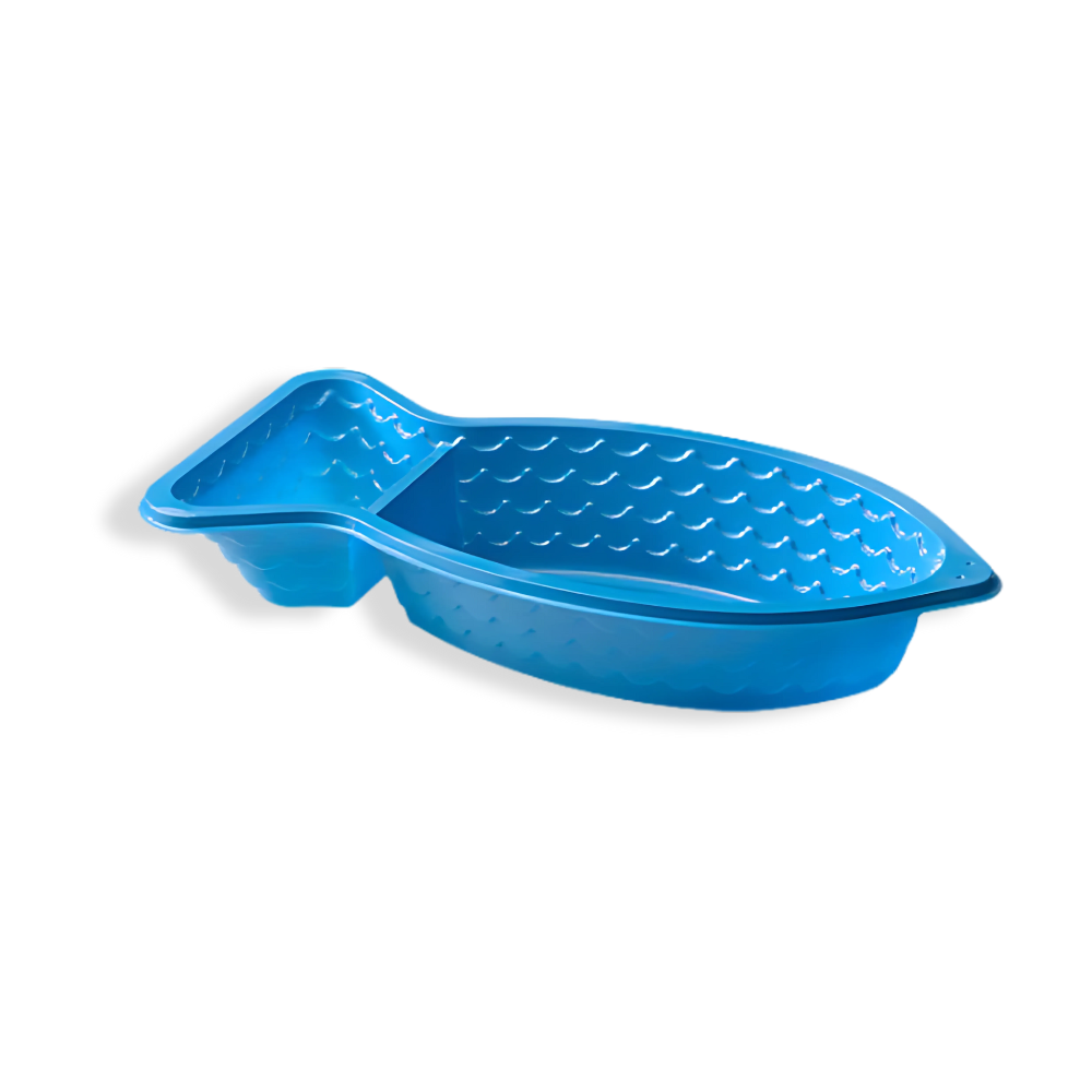 Snackschale "Fisch", 2-geteilt, 203x95x35mm, Kunststoff, Blau