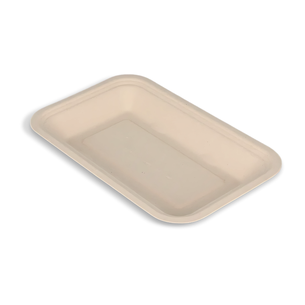 Snackschale, V2, 188x120x22mm, BIO, Zuckerrohr, Weiß