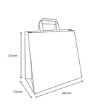 Papiertüte M, 260x170x270mm, BIO, Weiß