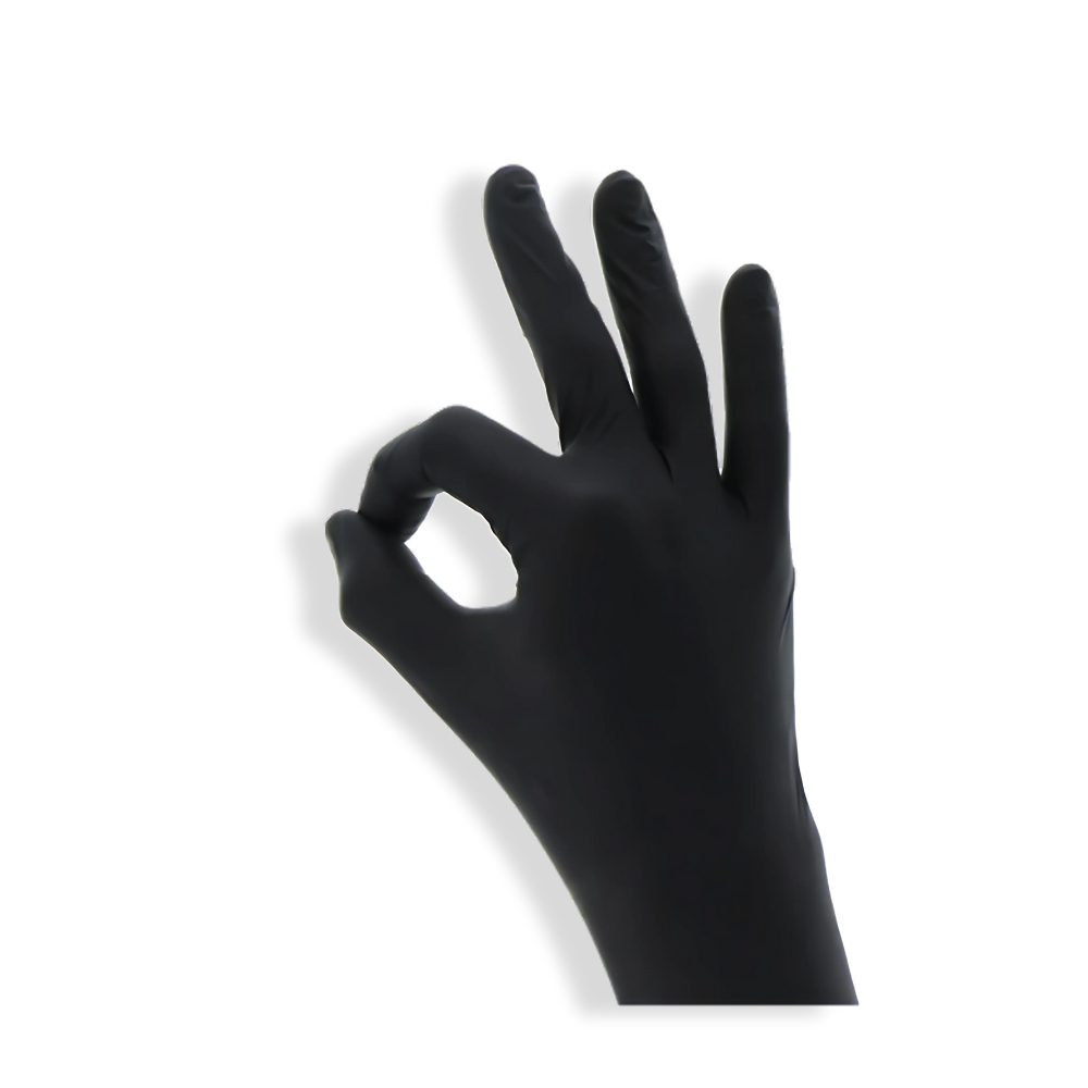 Einweghandschuhe M, Nitril, Cat III, Schwarz