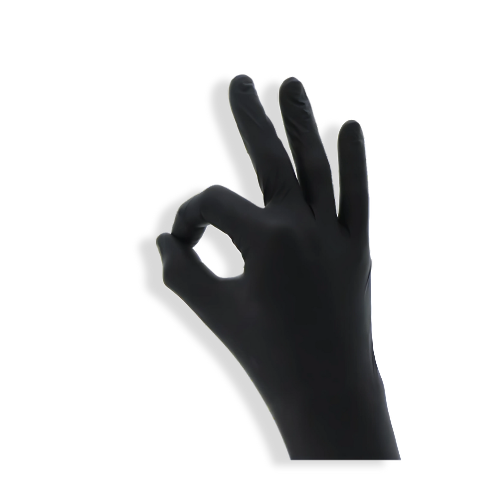 Einweghandschuhe L, Nitril, Cat III, Schwarz