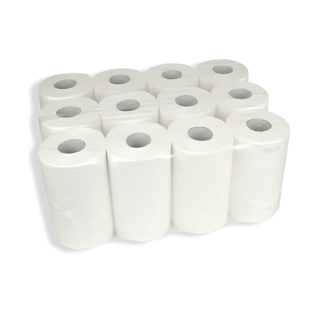 Papier-Reinigungstücher, 1-lagig, 120m Rolle, Weiß