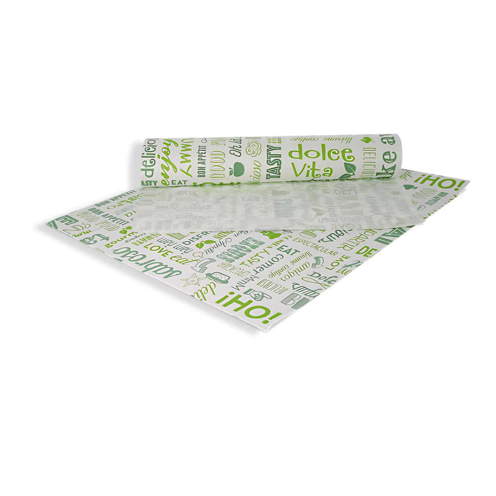 Einschlagpapier, 310x380mm, FSC®Mix BIO, Grün/Bedruckt