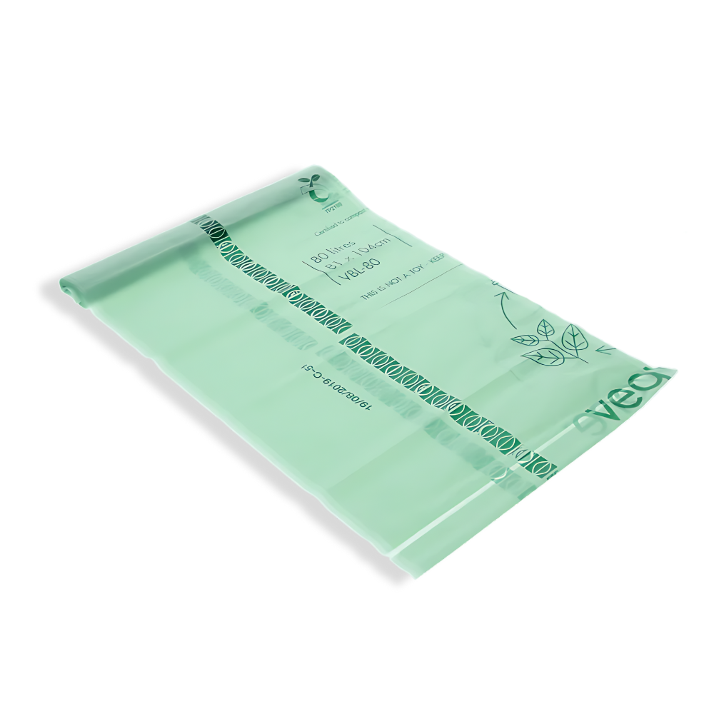 Bio-Müllbeutel 80 Liter, Rolle mit 20 Beutel, Grün