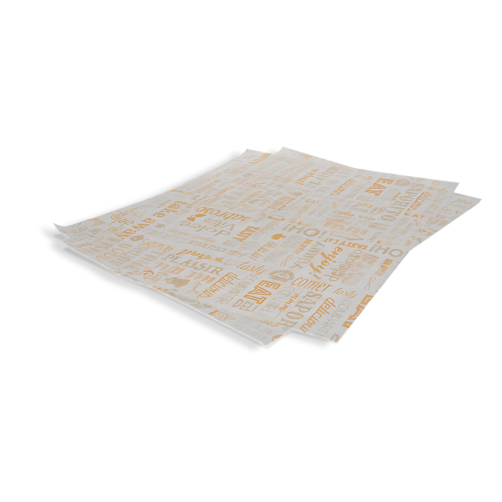 Einschlagpapier, 310x380mm, FSC®Mix BIO, Orange/Bedruckt