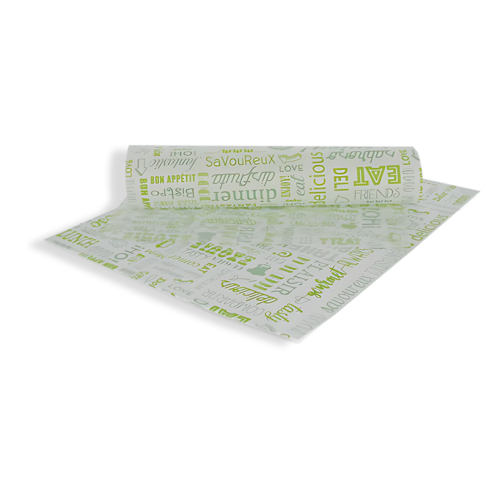 Einschlagpapier, 280x340mm, FSC®Mix BIO, Grün/Bedruckt
