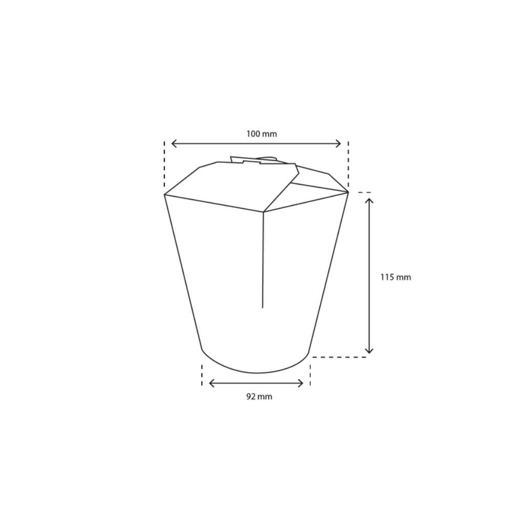 Papp-Nudelbox L, 1000ml, Ø100mm, weiß mit Motiv