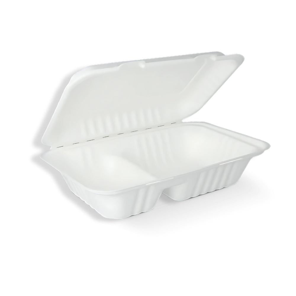 Menübox, 2-geteilt S, Zuckerrohr BIO