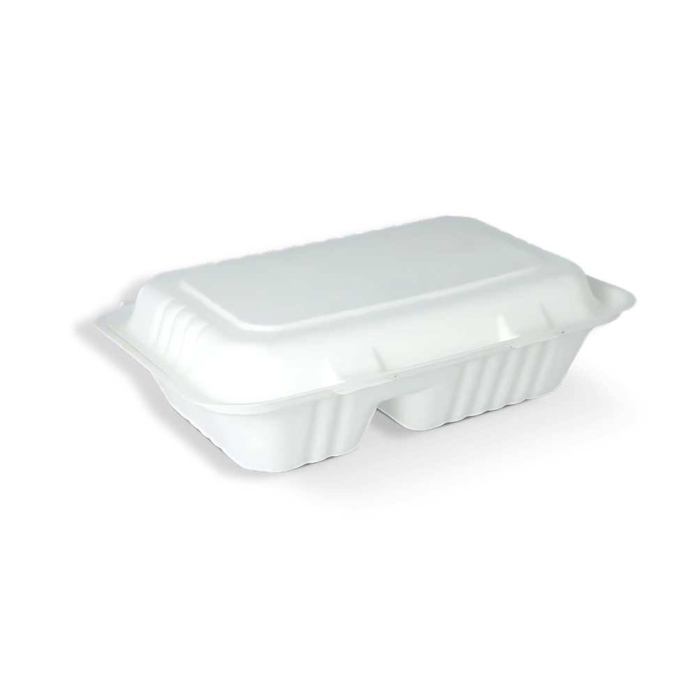 Menübox, 2-geteilt S, Zuckerrohr BIO