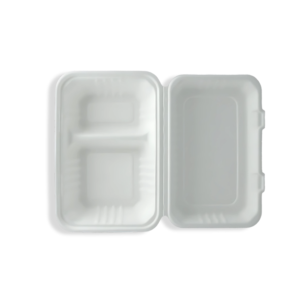 Menübox, 2-geteilt S, Zuckerrohr BIO