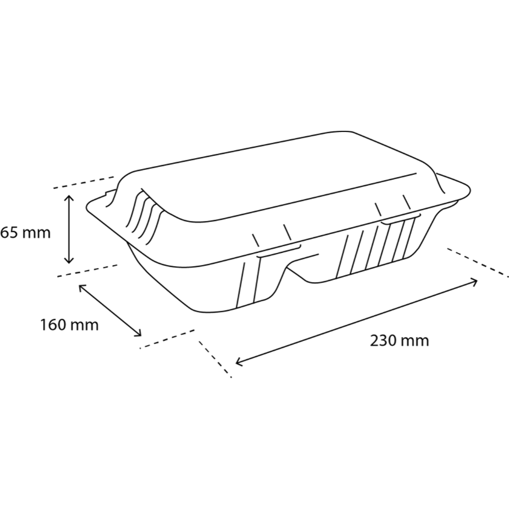 Menübox, 2-geteilt S, Zuckerrohr BIO