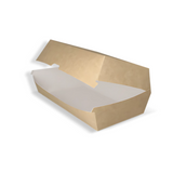 Papp-Snackbox, 200x100x80mm, BIO, Kraftbraun/Weiß