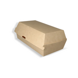 Papp-Snackbox, 200x100x80mm, BIO, Kraftbraun/Weiß