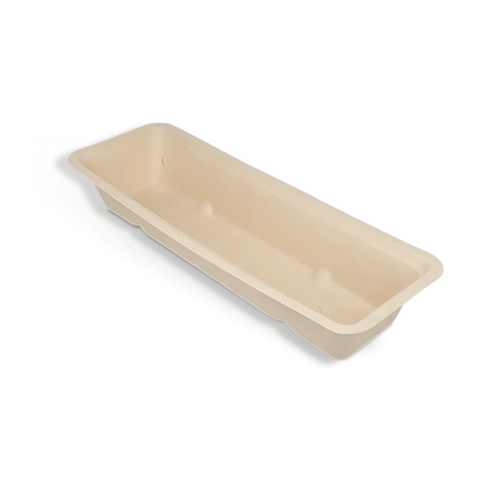 Snackschale, A16, 192x60x30mm, BIO, Zuckerrohr, Natur