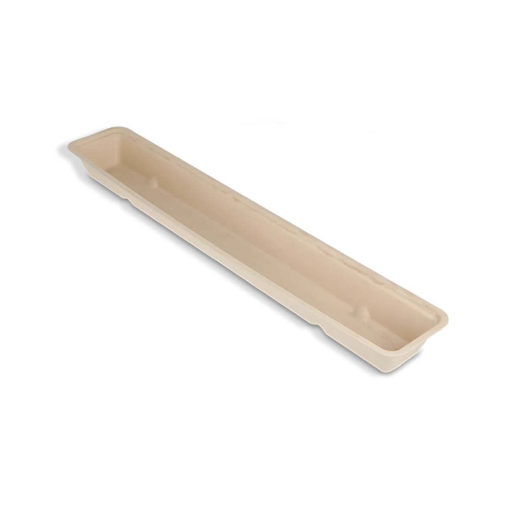 Snackschale, A16L, 390x58x31mm, BIO, Zuckerrohr, Natur