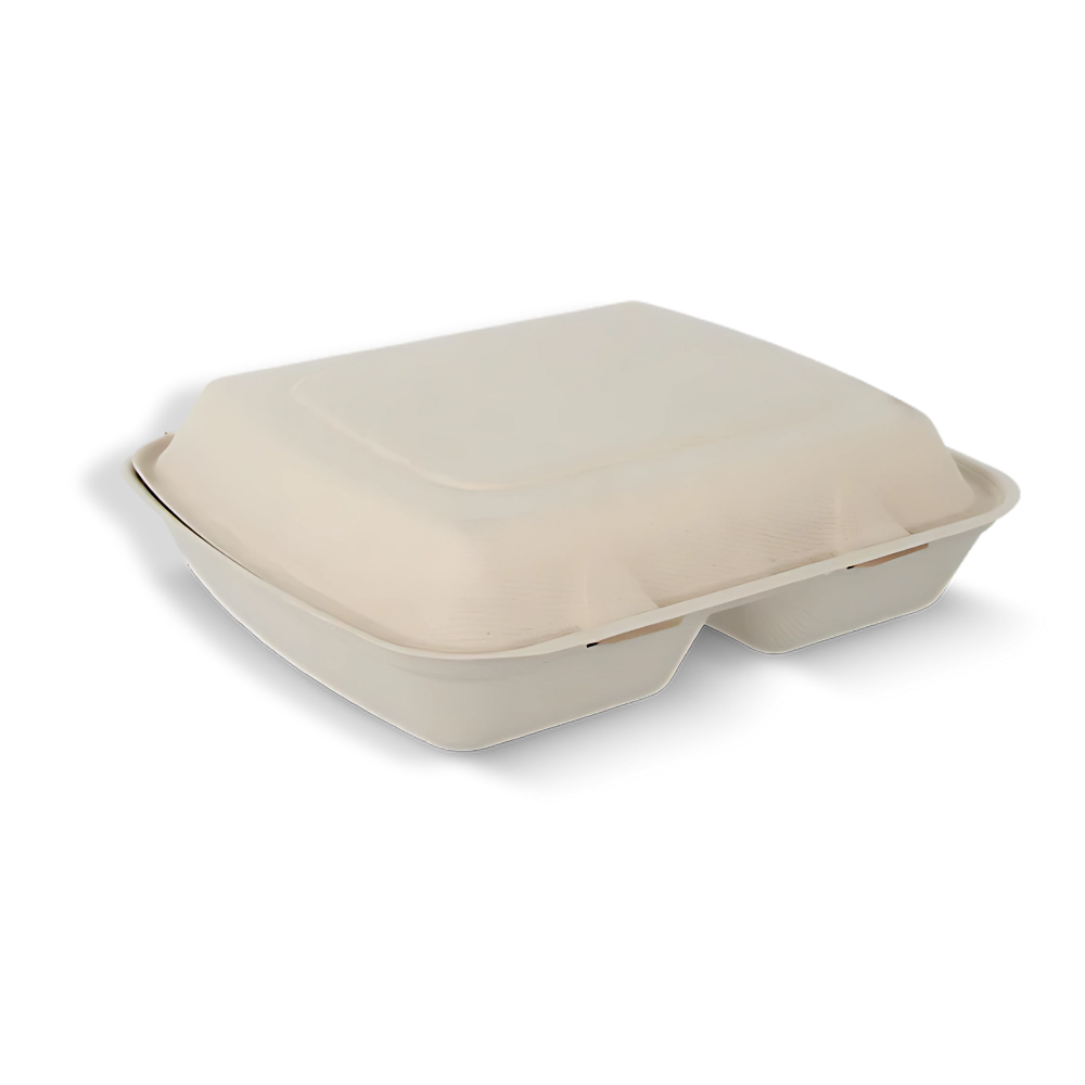 Menübox, 2-geteilt M, Zuckerrohr BIO