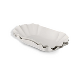 Pappschale mit Wellenrand, 200x100x32mm, Weiß