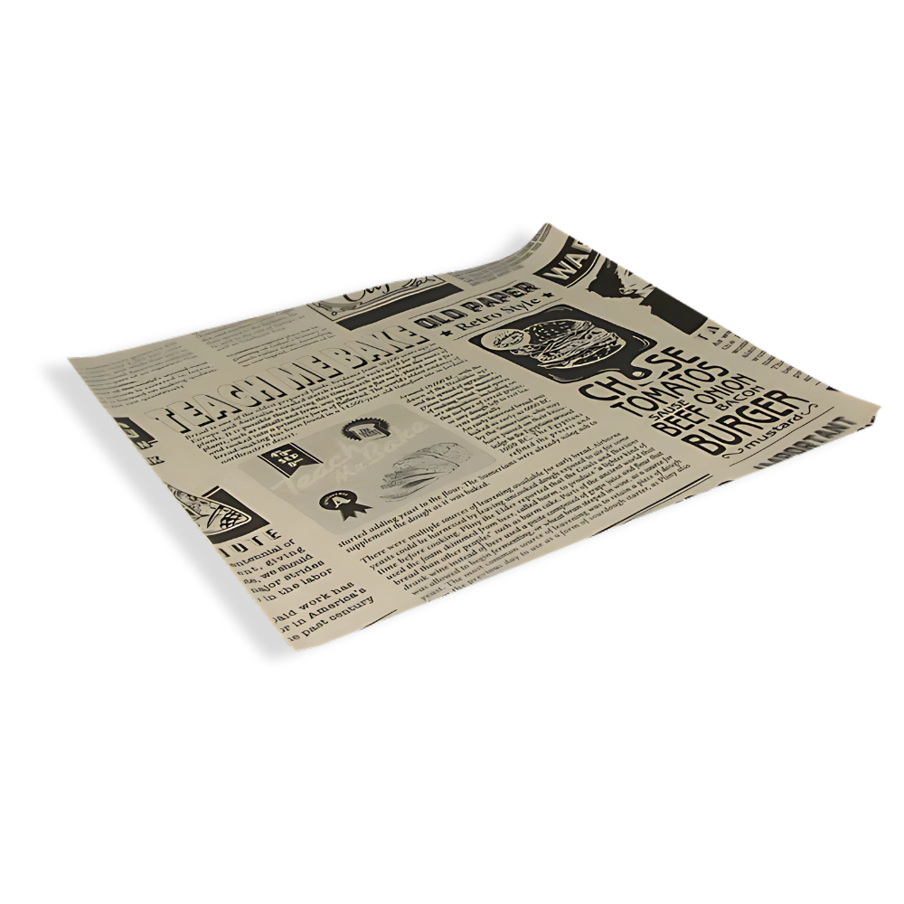 Einschlagpapier "Newspaper", 330x300mm, FSC®Mix, Kraft-Braun/Bedruckt