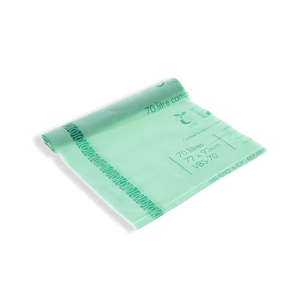 Bio-Müllbeutel 70 Liter, Rolle mit 20 Beutel, Grün