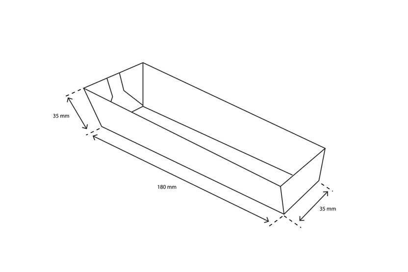 Papp-Snackschale, A16, 180x35x35mm, Kraftbraun
