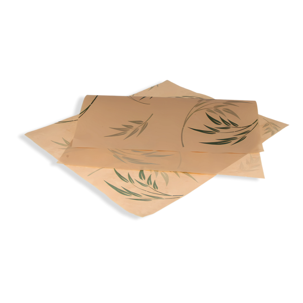 Einschlagpapier "Bamboo", 330x380mm, FSC®, Kraft-Braun/Bedruckt