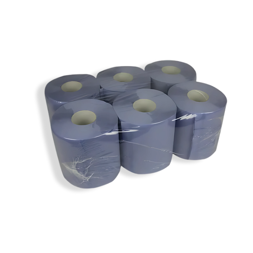 Papier-Reinigungstücher, 2-lagig, 150m Rolle, Blau