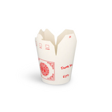 Papp-Nudelbox M, 750ml, Ø94mm, weiß mit Motiv