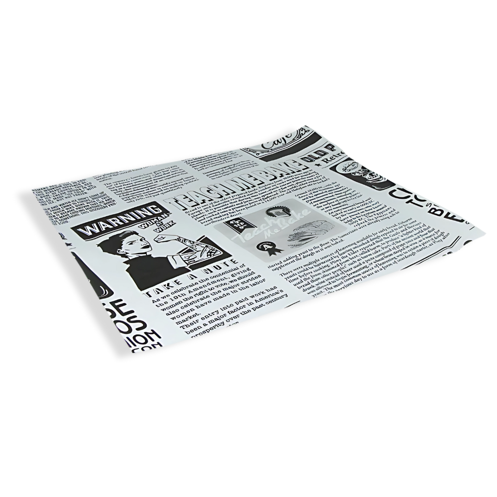 Einschlagpapier "Newspaper", 330x300mm, FSC®Mix, Weiß/Bedruckt