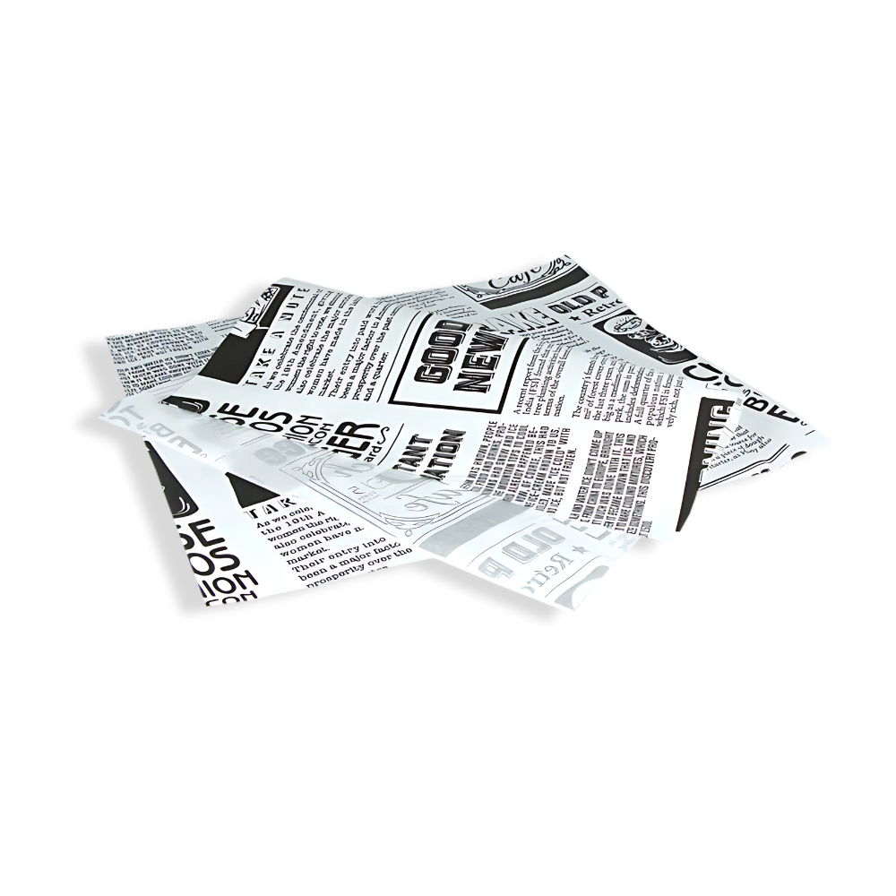 Einschlagpapier "Newspaper", 330x300mm, FSC®Mix, Weiß/Bedruckt