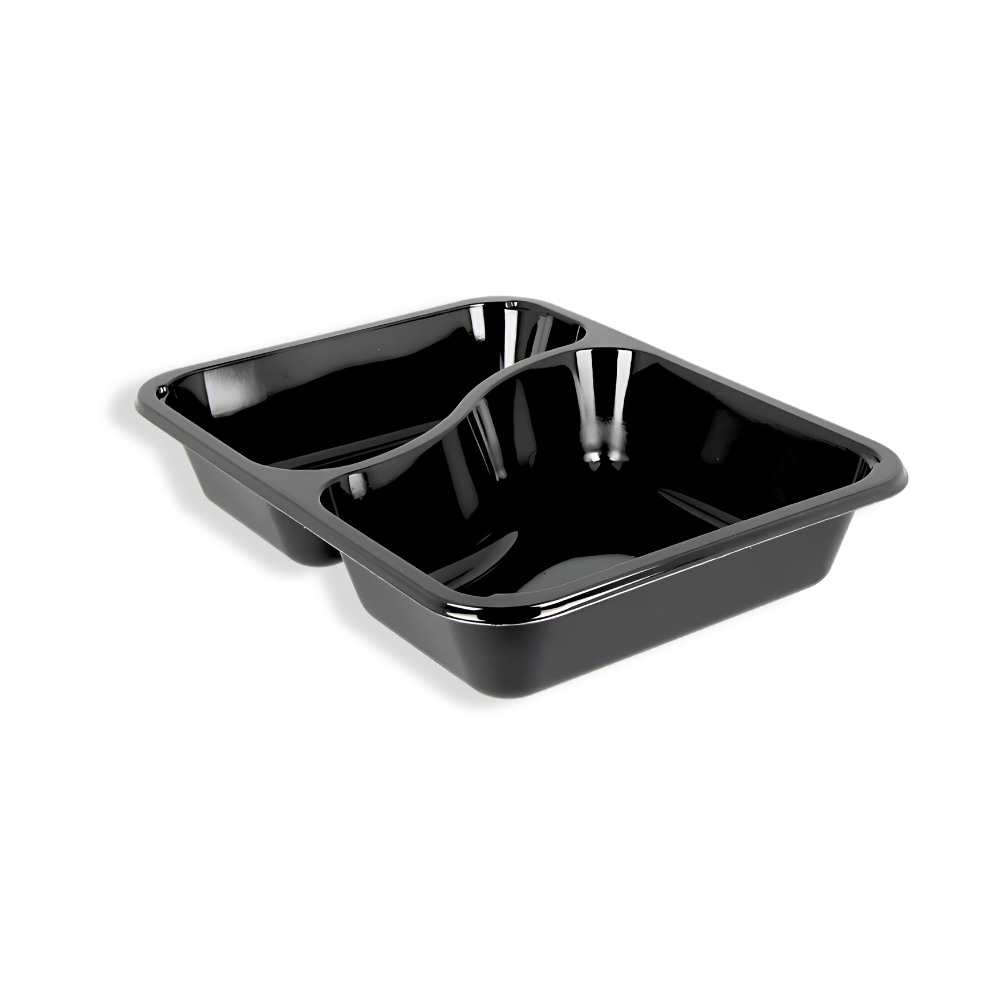 Schale 2-geteilt, 227x178x43mm, Schwarz