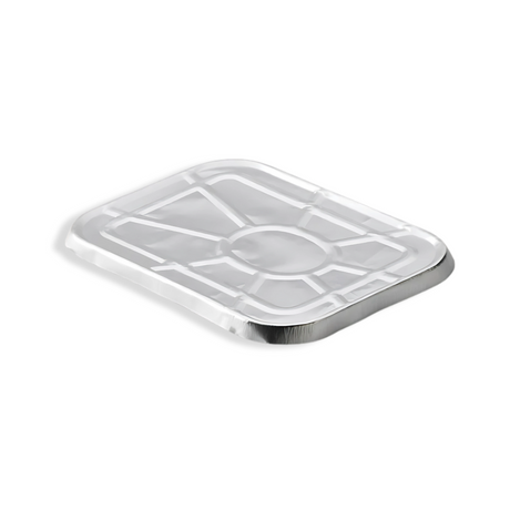Stabiler Aluminium-Deckel 430 ml – recycelbarer Verschluss für Aluminiumschalen im Gastronomie- & Lieferserviceeinsatz