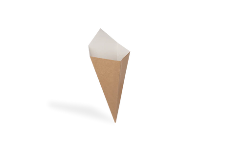 Bio FSC MIX Papp Spitztüte 128×217 mm kraftbraun/weiß für Snacks