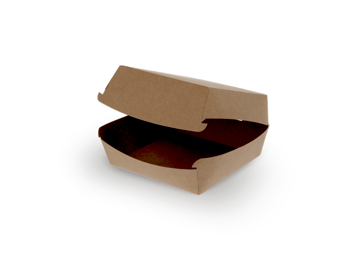 Bio Papp-Burger-Box 120×120×70 mm kraftbraun – geräumige, recyclingfähige Verpackung für Burger, Pommes & Menüs