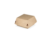 Bio Papp-Burger-Box 90×90×70 mm kraftbraun/weiß – kompakte, lebensmittelechte und recyclingfähige Verpackung für Burger und Snacks