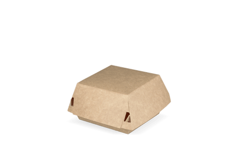 Bio Papp-Burger-Box 90×90×70 mm kraftbraun/weiß – kompakte, lebensmittelechte und recyclingfähige Verpackung für Burger und Snacks