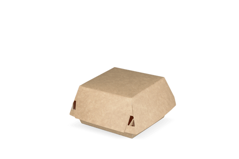 Bio Papp-Burger-Box 90×90×70 mm kraftbraun/weiß – kompakte, lebensmittelechte und recyclingfähige Verpackung für Burger und Snacks