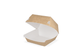 Bio Papp-Burger-Box 90×90×70 mm kraftbraun/weiß – kompakte, lebensmittelechte und recyclingfähige Verpackung für Burger und Snacks