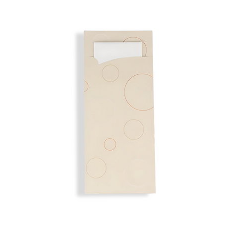 Nachhaltige Bestecktasche in Beige mit Serviette – elegant, hygienisch & umweltfreundlich für Gastronomie & Catering