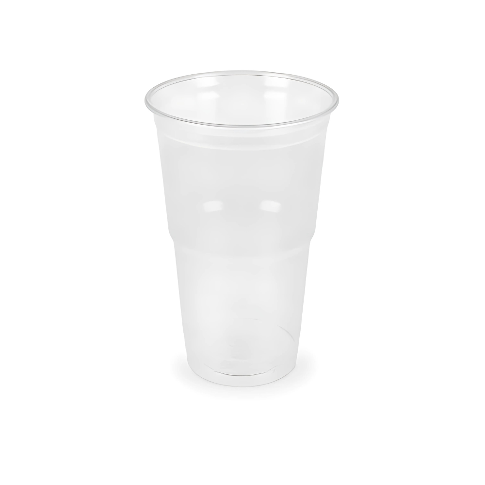 rPET Bierbecher 650 ml Ø 95 mm – transparent, leicht & robust für Events, Gastronomie und Festivals