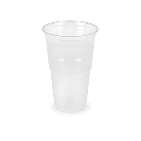rPET Bierbecher 650 ml Ø 95 mm – transparent, leicht & robust für Events, Gastronomie und Festivals