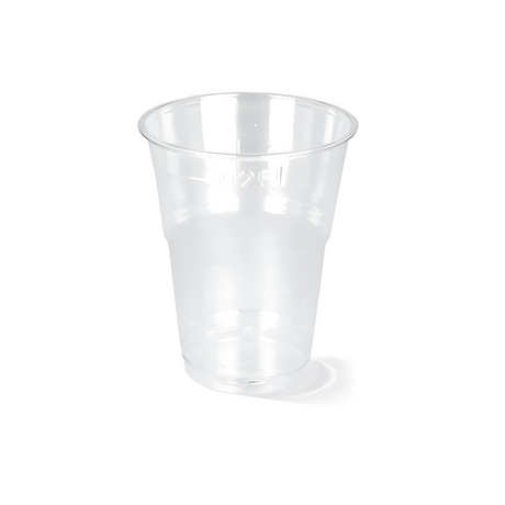 rPET Bierbecher Proppy 250 ml Ø 70 mm – transparent, leicht & stapelbar für Events, Gastronomie & Festivals