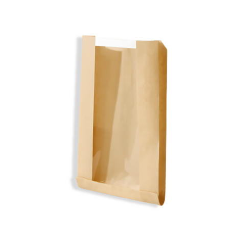 Brottüte mit Sichtfenster 160×200×220 mm – recyclebares Papier, hygienisch & ideal für Bäckerei, Café und Take Away