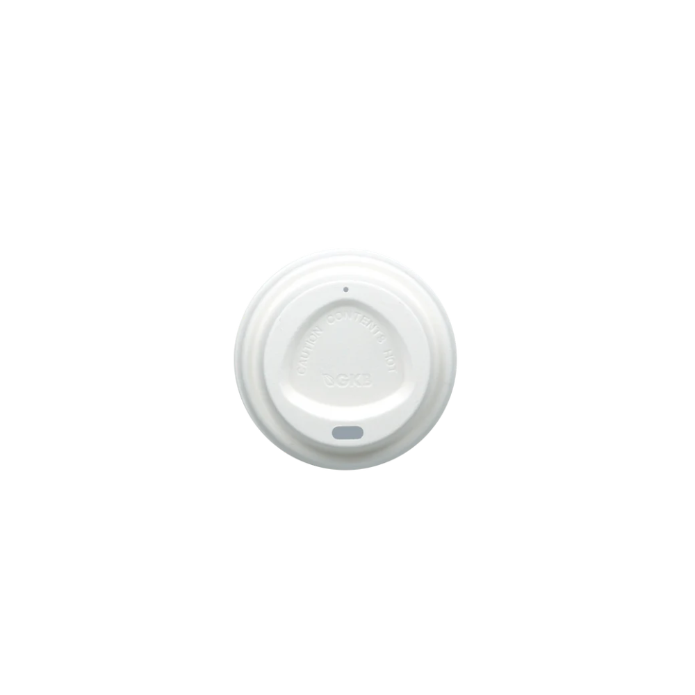 100 % biologisch abbaubarer Bagasse-Deckel Ø 73 mm auf Coffee-to-go-Becher